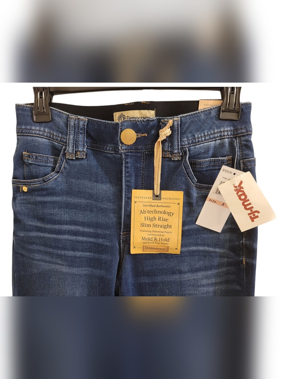 ​NWT Democracy Women's Ab Technology High Rise Slim Straight Jeans Sz 2 - Picture 3 of 8
